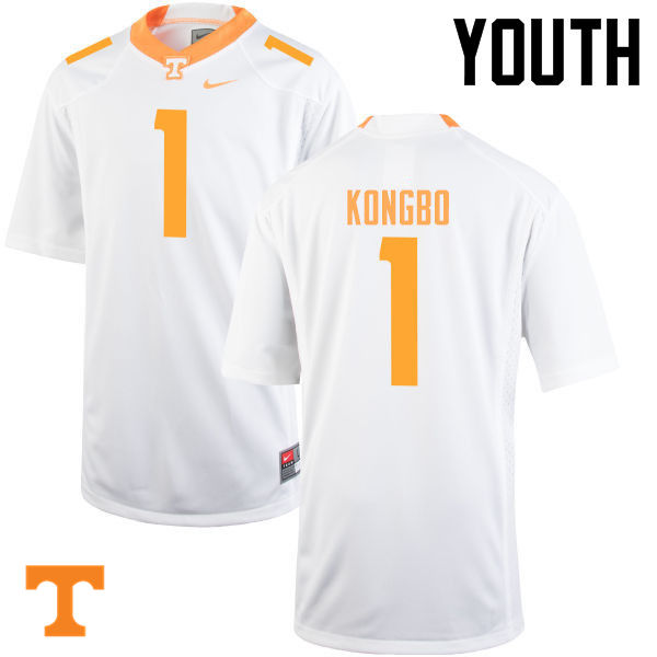 Youth #1 Jonathan Kongbo Tennessee Volunteers College Football Jerseys-White - Click Image to Close
